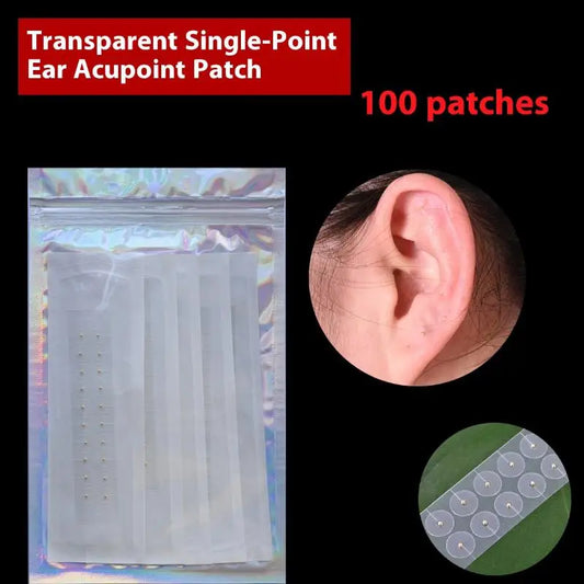100Pcs Ear Bead Patch Auriculotherapy Breathable Acupressure Ear Press Bead Patch Sticker Acupressure Bead Patch